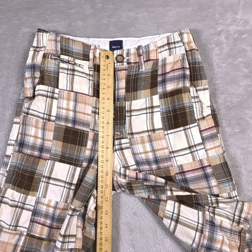 Gap Madras Patchwork Plaid Shorts Youth 14 Preppy Coastal Cotton Y2K Summer